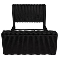 Centergrove Black Upholstered Eastern King Wingback TV Bed - Ornate Home