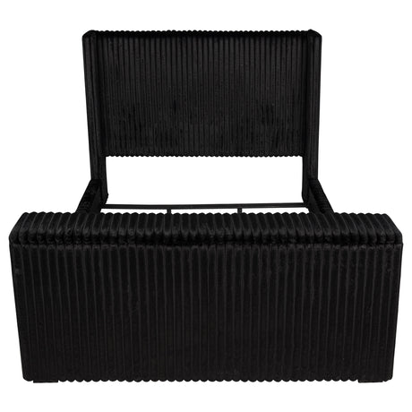 Centergrove Black Upholstered Eastern King Wingback TV Bed - Ornate Home