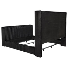 Centergrove Black Upholstered Eastern King Wingback TV Bed - Ornate Home