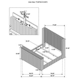 Centergrove Black Upholstered Eastern King Wingback TV Bed - Ornate Home