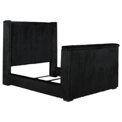Centergrove Black Upholstered Queen Wingback TV Bed - Ornate Home