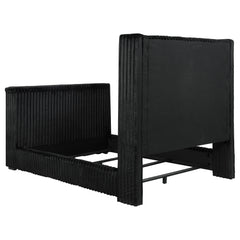 Centergrove Black Upholstered Queen Wingback TV Bed - Ornate Home