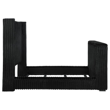 Centergrove Black Upholstered Queen Wingback TV Bed - Ornate Home