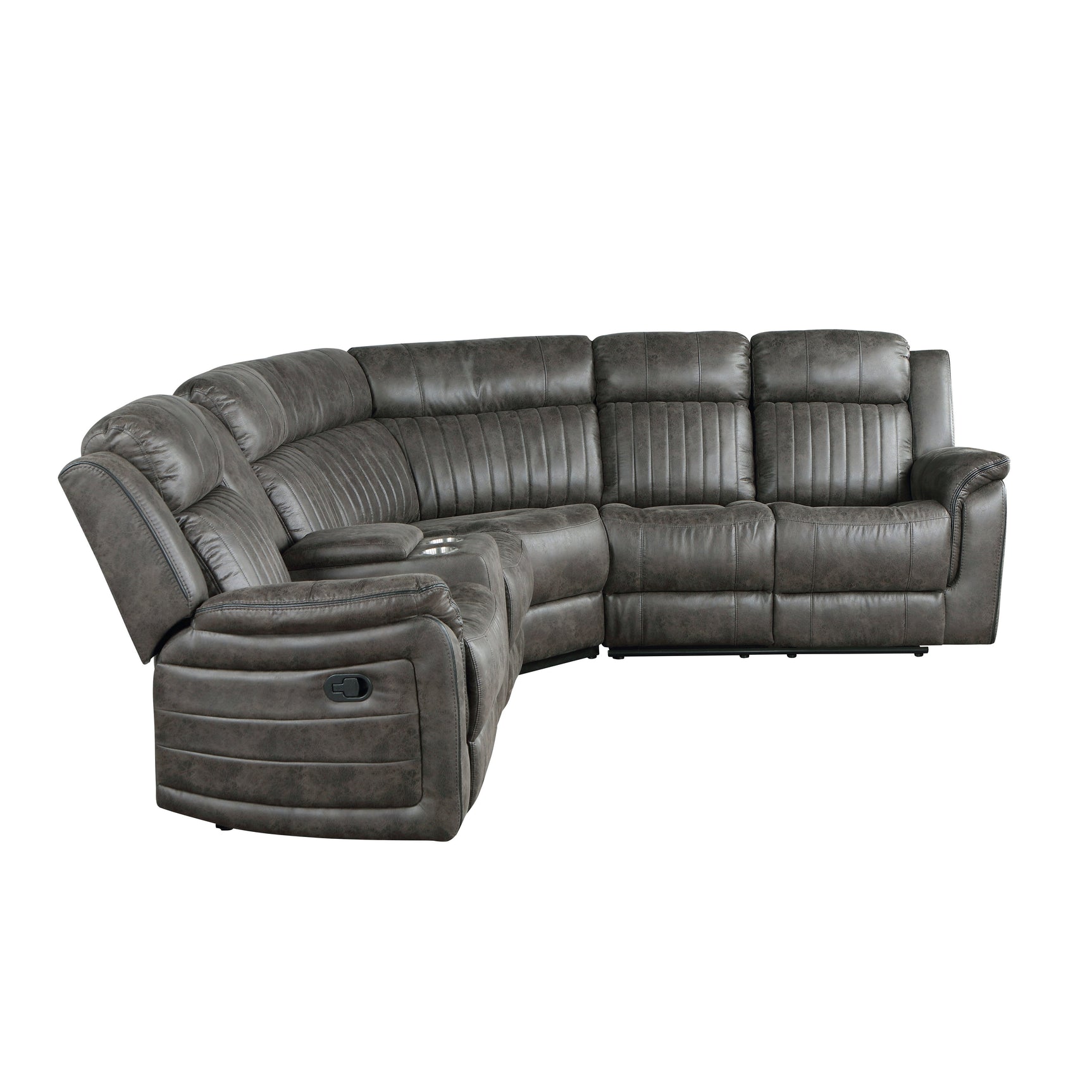 Centeroak Brown 3-Piece Reclining Sectional - Ornate Home