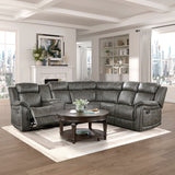Centeroak Brown 3-Piece Reclining Sectional - Ornate Home