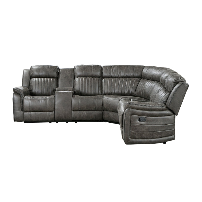 Centeroak Brown 3-Piece Reclining Sectional - Ornate Home