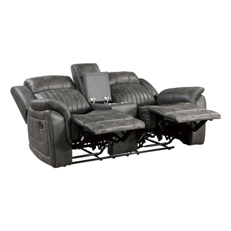 Centeroak Brown Double Reclining Loveseat - Ornate Home