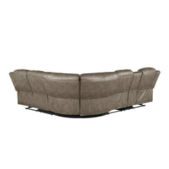 Centeroak Sandy Brown 3-Piece Reclining Sectional - Ornate Home