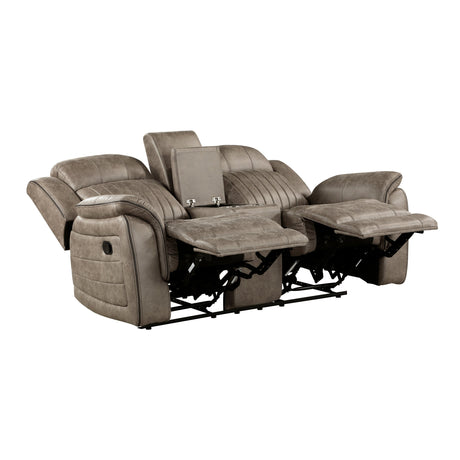 Centeroak Sandy Brown Double Reclining Loveseat - Ornate Home