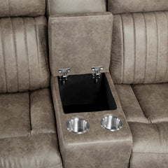 Centeroak Sandy Brown Double Reclining Loveseat - Ornate Home