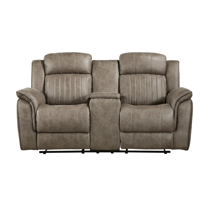 Centeroak Sandy Brown Double Reclining Loveseat - Ornate Home
