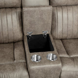 Centeroak Sandy Brown Double Reclining Loveseat - Ornate Home