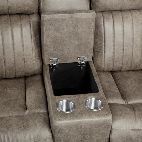 Centeroak Sandy Brown Double Reclining Loveseat - Ornate Home