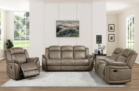 Centeroak Sandy Brown Double Reclining Sofa - Ornate Home