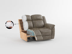 Centeroak Sandy Brown Double Reclining Sofa - Ornate Home