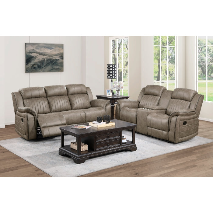 Centeroak Sandy Brown Double Reclining Sofa - Ornate Home