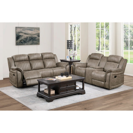 Centeroak Sandy Brown Double Reclining Sofa - Ornate Home