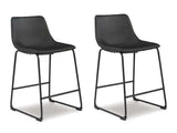 Centiar Black Counter Height Chair (Set of 2) (Online Special Price) - Ornate Home