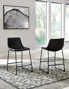 Centiar Black Counter Height Chair (Set of 2) - Ornate Home