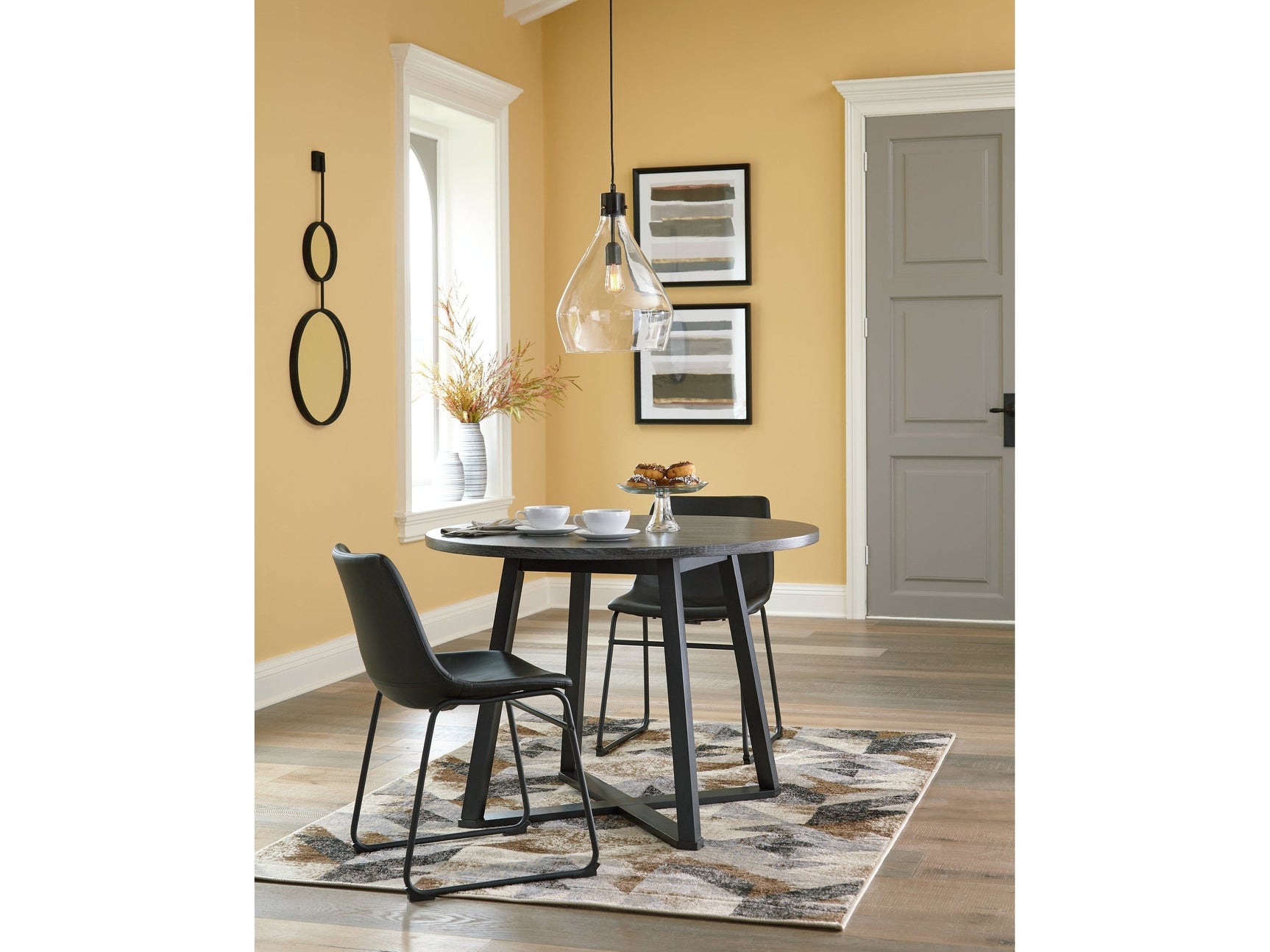 Centiar Black Dining Table and 2 Chairs (Online Special Price) - Ornate Home