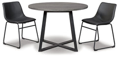 Centiar Black Dining Table and 2 Chairs - Ornate Home