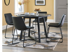 Centiar Black Dining Table and 4 Chairs (Online Special Price) - Ornate Home
