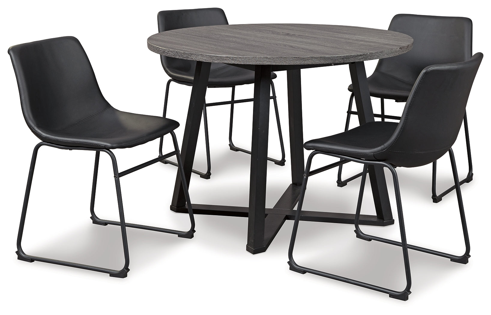 Centiar Black Dining Table and 4 Chairs (Online Special Price) - Ornate Home