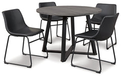Centiar Black Dining Table and 4 Chairs - Ornate Home