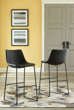 Centiar Black Pub Height Bar Stool (Set of 2) - Ornate Home