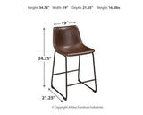 Centiar Brown Counter Height Bar Stool (Set of 2) (Online Special Price) - Ornate Home