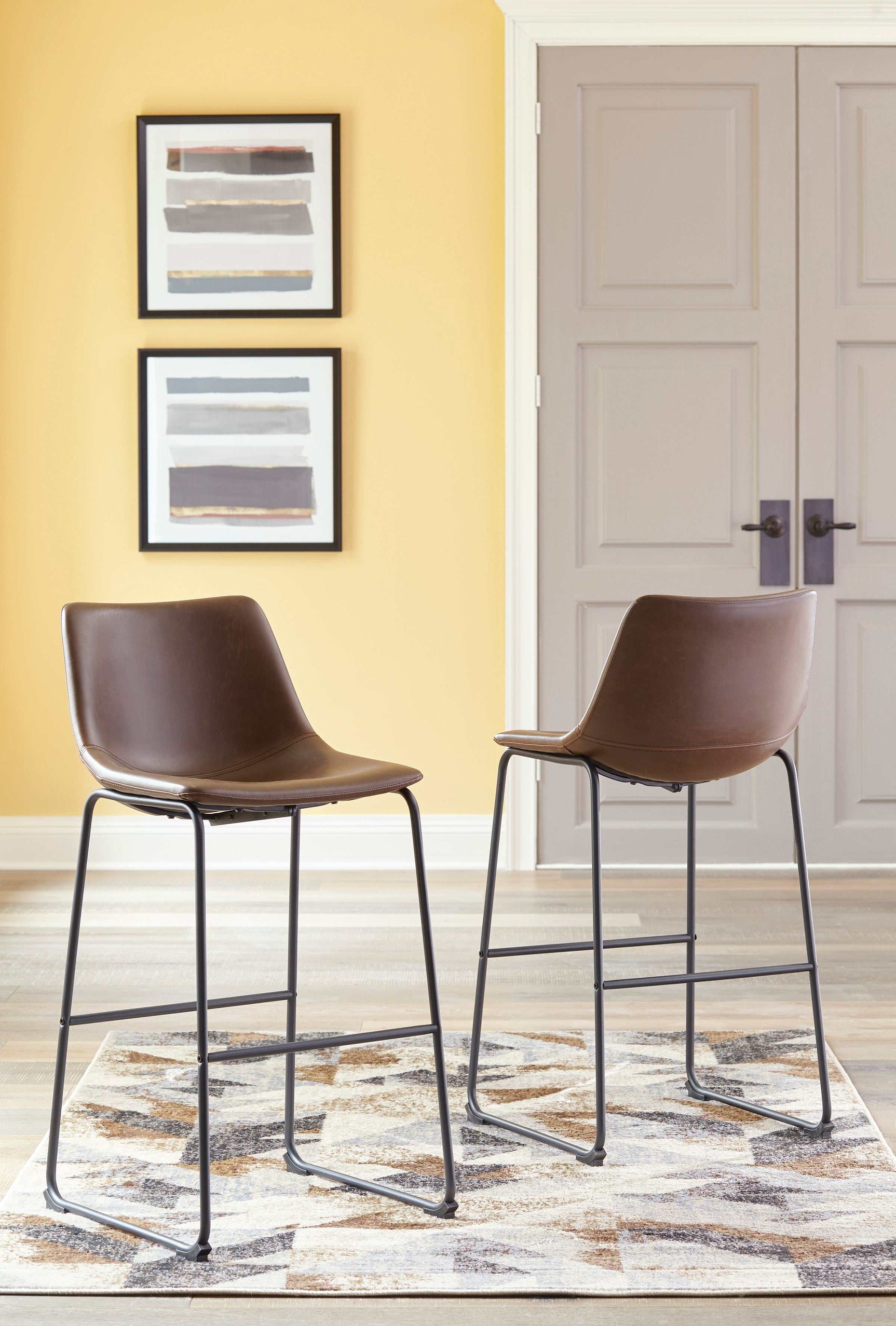 Centiar Brown Pub Height Bar Stool (Set of 2) - Ornate Home