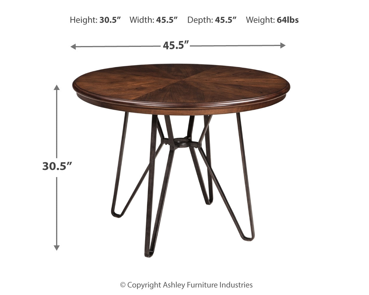 Centiar Two-tone Brown Round Dining Table (Online Special Price) - Ornate Home