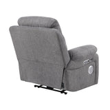 Centric Gray Power Reclining Chair With Power Headrest Power Lumbar Support Bluetooth Speakers And Charging Ports - Ornate Home