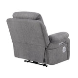 Centric Gray Power Reclining Chair With Power Headrest Power Lumbar Support Bluetooth Speakers And Charging Ports - Ornate Home