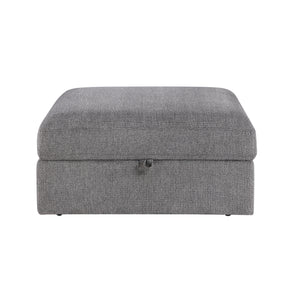 Centric Gray Storage Ottoman - Ornate Home