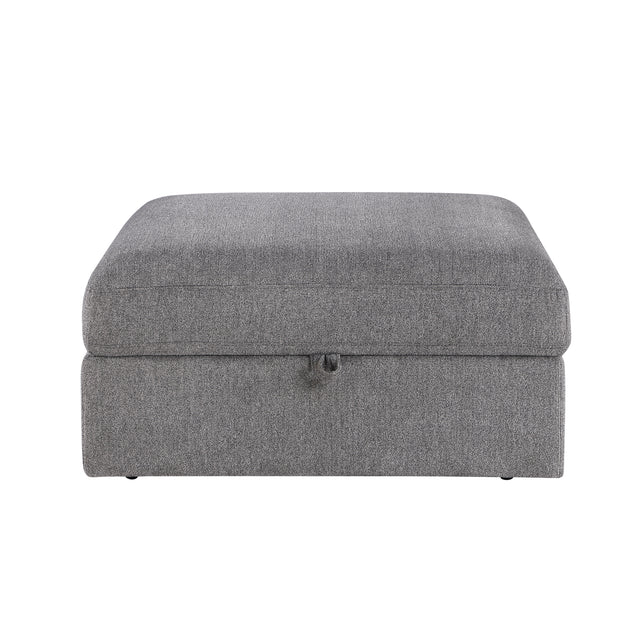 Centric Gray Storage Ottoman - Ornate Home
