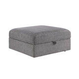 Centric Gray Storage Ottoman - Ornate Home