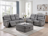 Centric Gray Storage Ottoman - Ornate Home