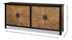 Centrum Brown Four Door Sideboard - Ornate Home