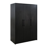 Cerda Black 3-door Bedroom Wardrobe Storage Cabinet Armoire - Ornate Home