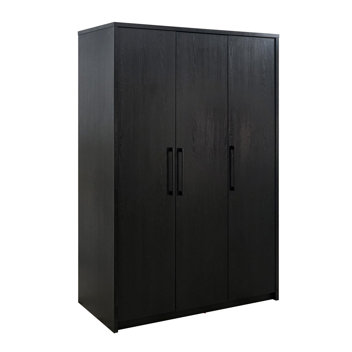 Cerda Black 3-door Bedroom Wardrobe Storage Cabinet Armoire - Ornate Home