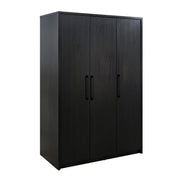 Cerda Black 3-door Bedroom Wardrobe Storage Cabinet Armoire - Ornate Home