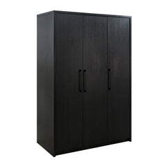 Cerda Black 3-door Bedroom Wardrobe Storage Cabinet Armoire - Ornate Home