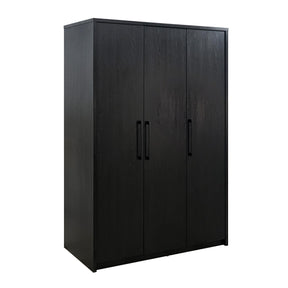 Cerda Black 3-door Bedroom Wardrobe Storage Cabinet Armoire - Ornate Home