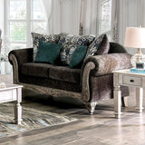 Cerise Gray/Antique White Loveseat - Ornate Home