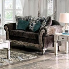 Cerise Gray/Antique White Loveseat - Ornate Home