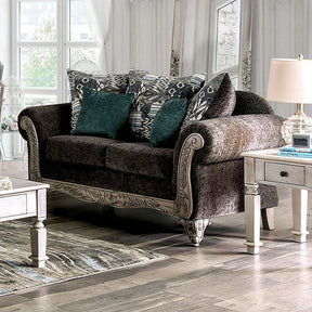 Cerise Gray/Antique White Loveseat - Ornate Home
