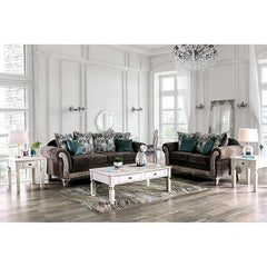 Cerise Gray/Antique White Loveseat - Ornate Home