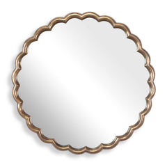 Cerrito Antique Brass Round Mirror - Ornate Home