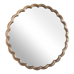 Cerrito Antique Brass Round Mirror - Ornate Home